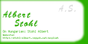 albert stohl business card